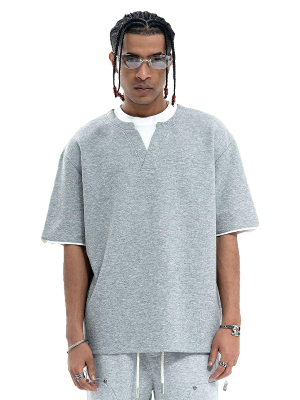Cleanfit Faux Two-Piece Oversized T-Shirt - image 5