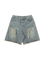 Retro Stitching Diamonds Embroidery Shorts Street Style - 10807