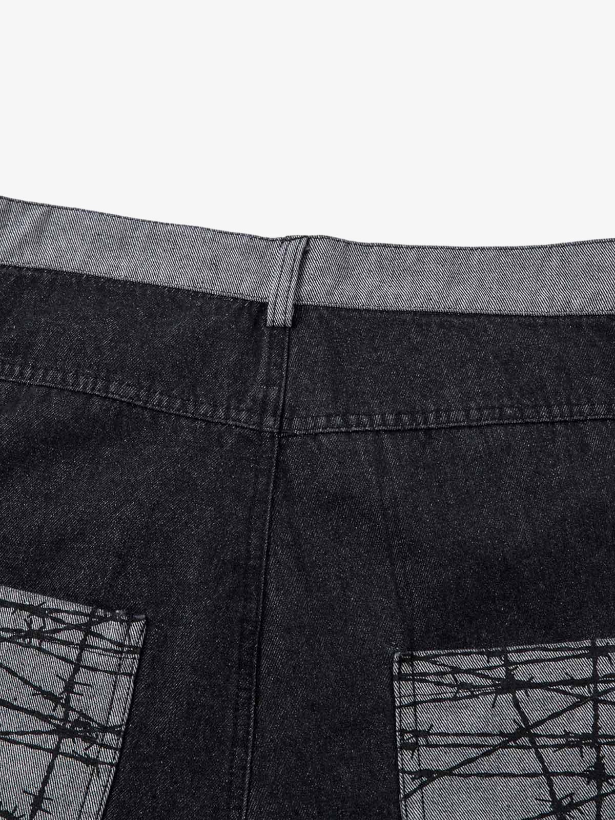 Black wide leg jeans – back waistband close-up | XoKool