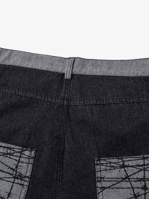 Black wide leg jeans – back waistband close-up | XoKool