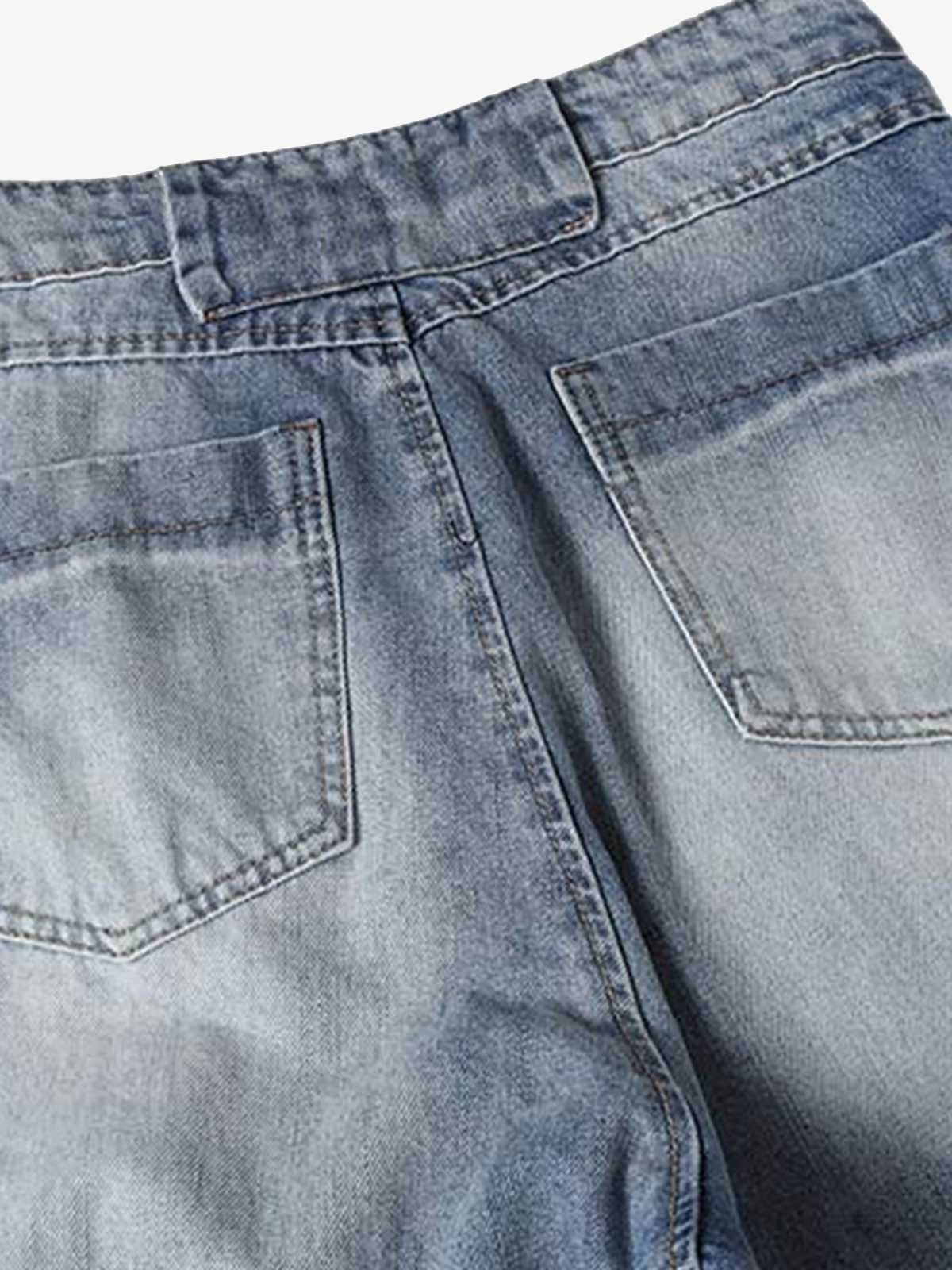 Bleached wide leg jeans – back pocket close-up | XoKool
