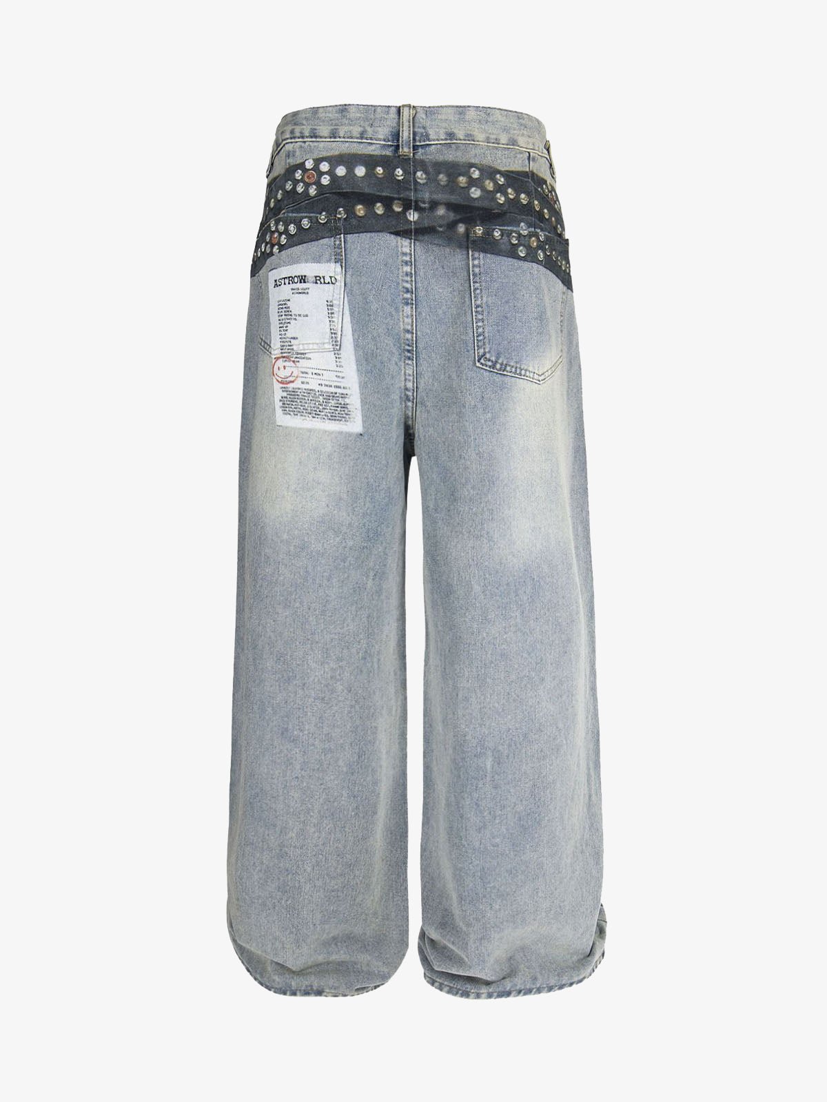 Printed belt jeans – Light Blue, back | XoKool