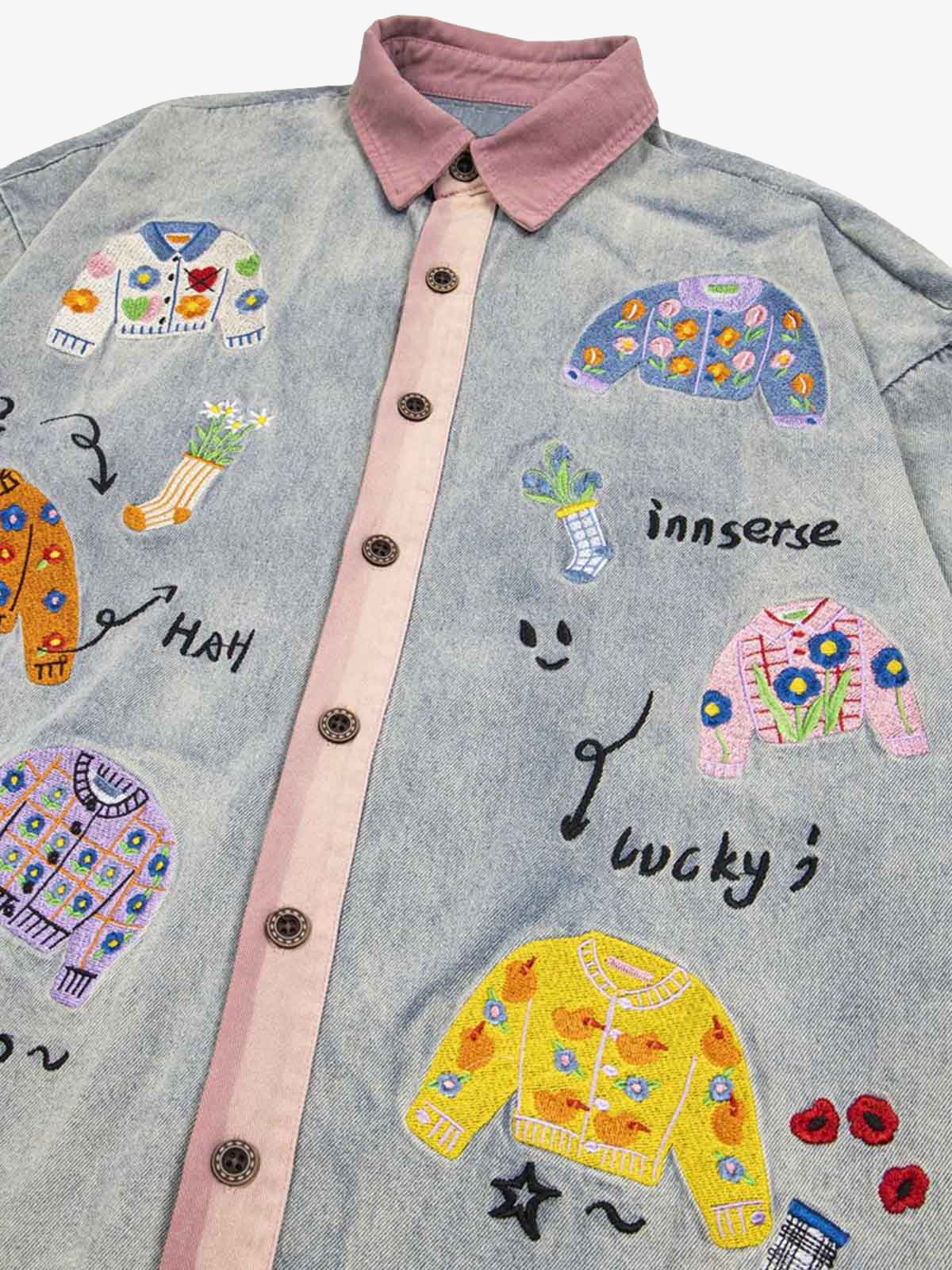 Embroidered Patch Denim Shirt - image 5
