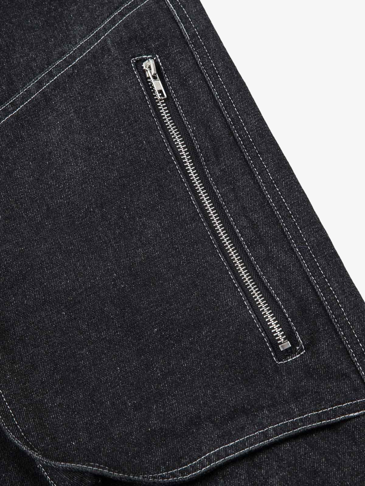 Black cargo jeans – side zip pocket close-up | XoKool