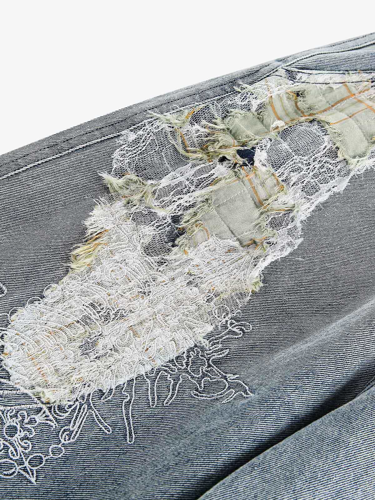 Lace patch jeans – lace patch close-up | XoKool