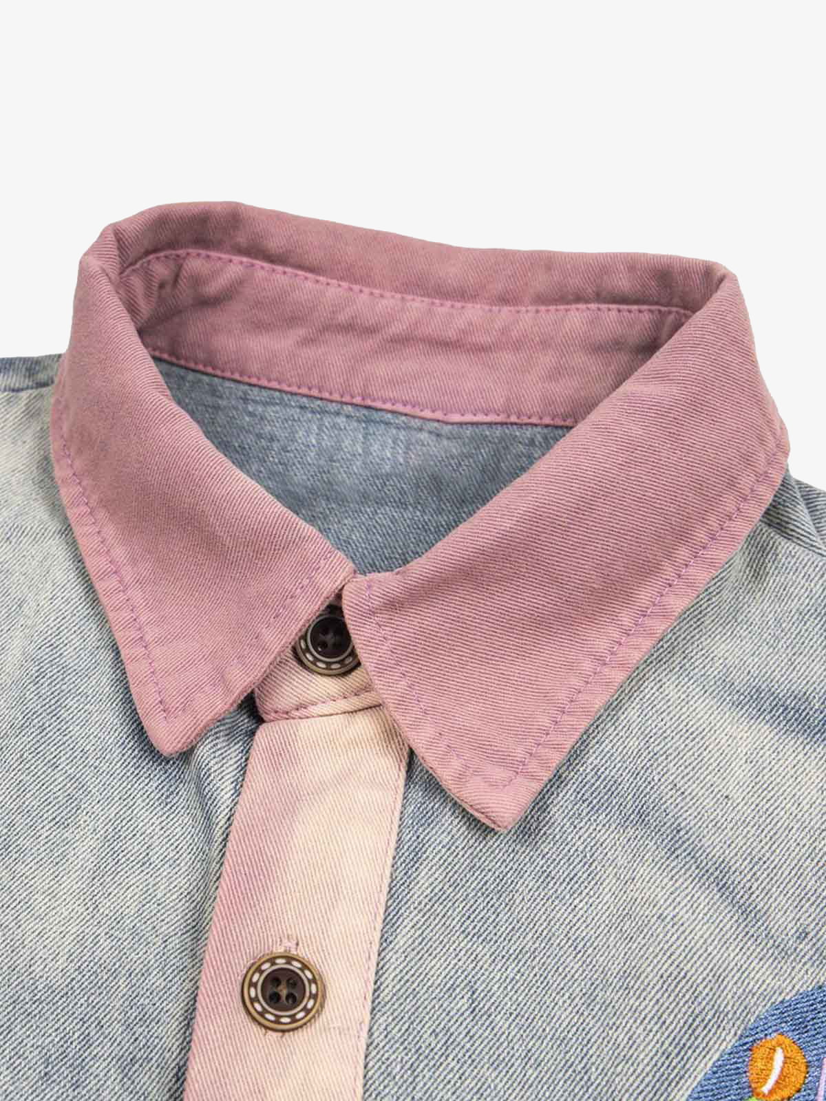 Embroidered Patch Denim Shirt - image 6