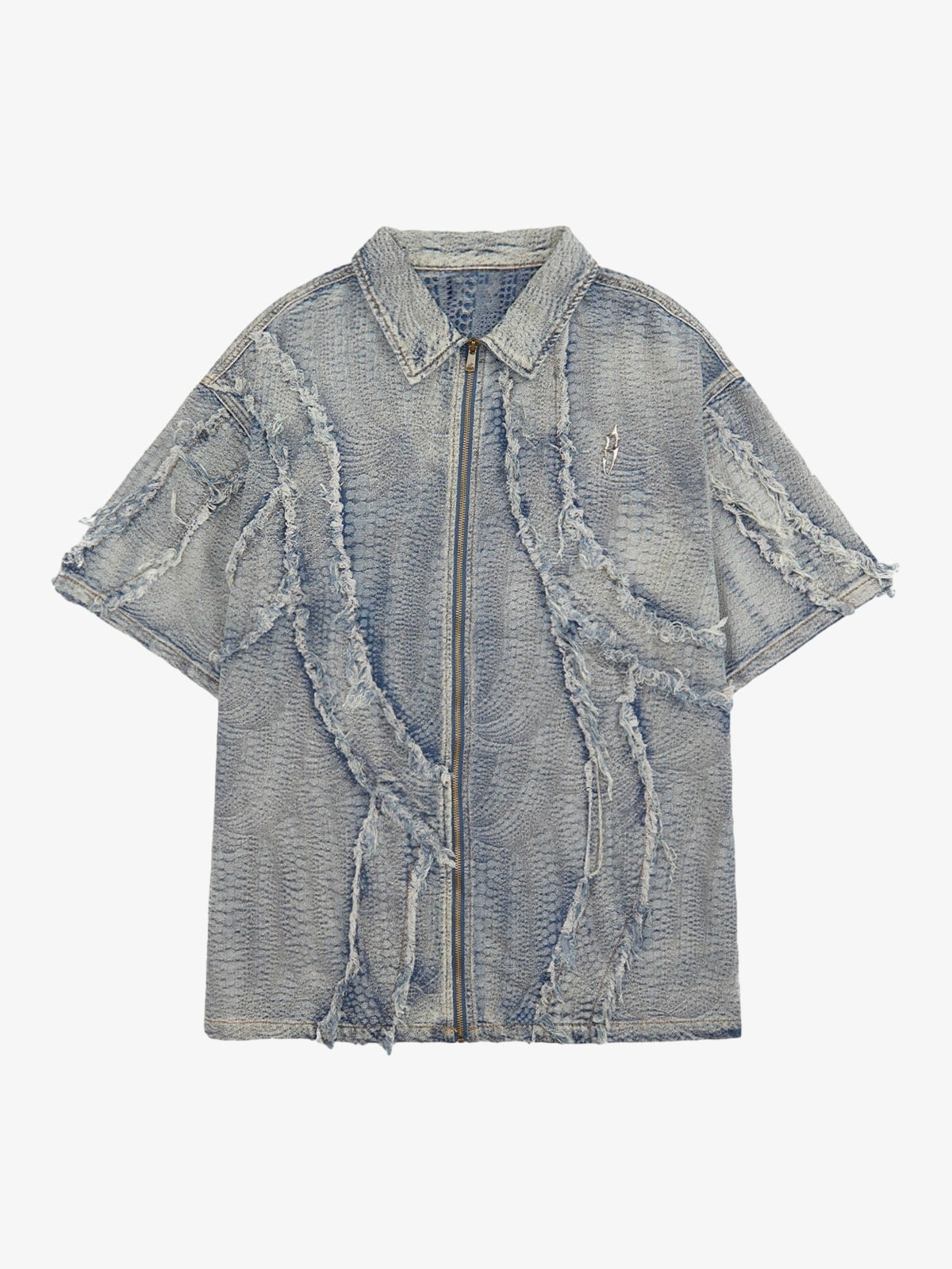 Washed Raw Edge Denim Shirt
