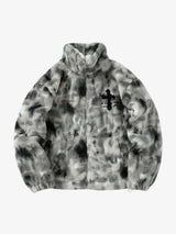 Heavy-Duty Faux Lambswool Tie-Dye Urban Jacket