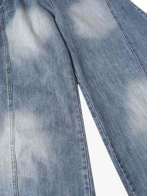 Bleached wide leg jeans – bleached spot close-up | XoKool