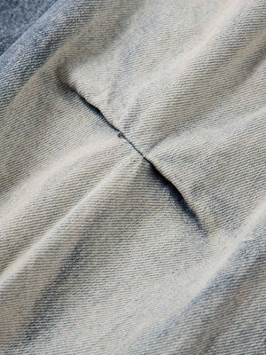 Pleated stacked jeans – pleat close-up | XoKool