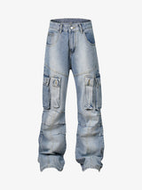 American Street Style Washed Distressed Jeans