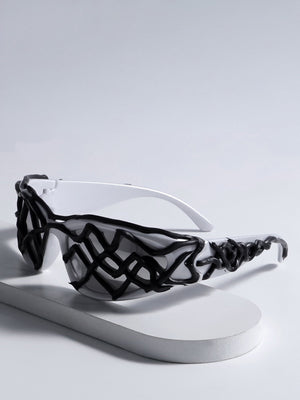 Futuristic Wavy Frame Sunglasses - thumbnail 7