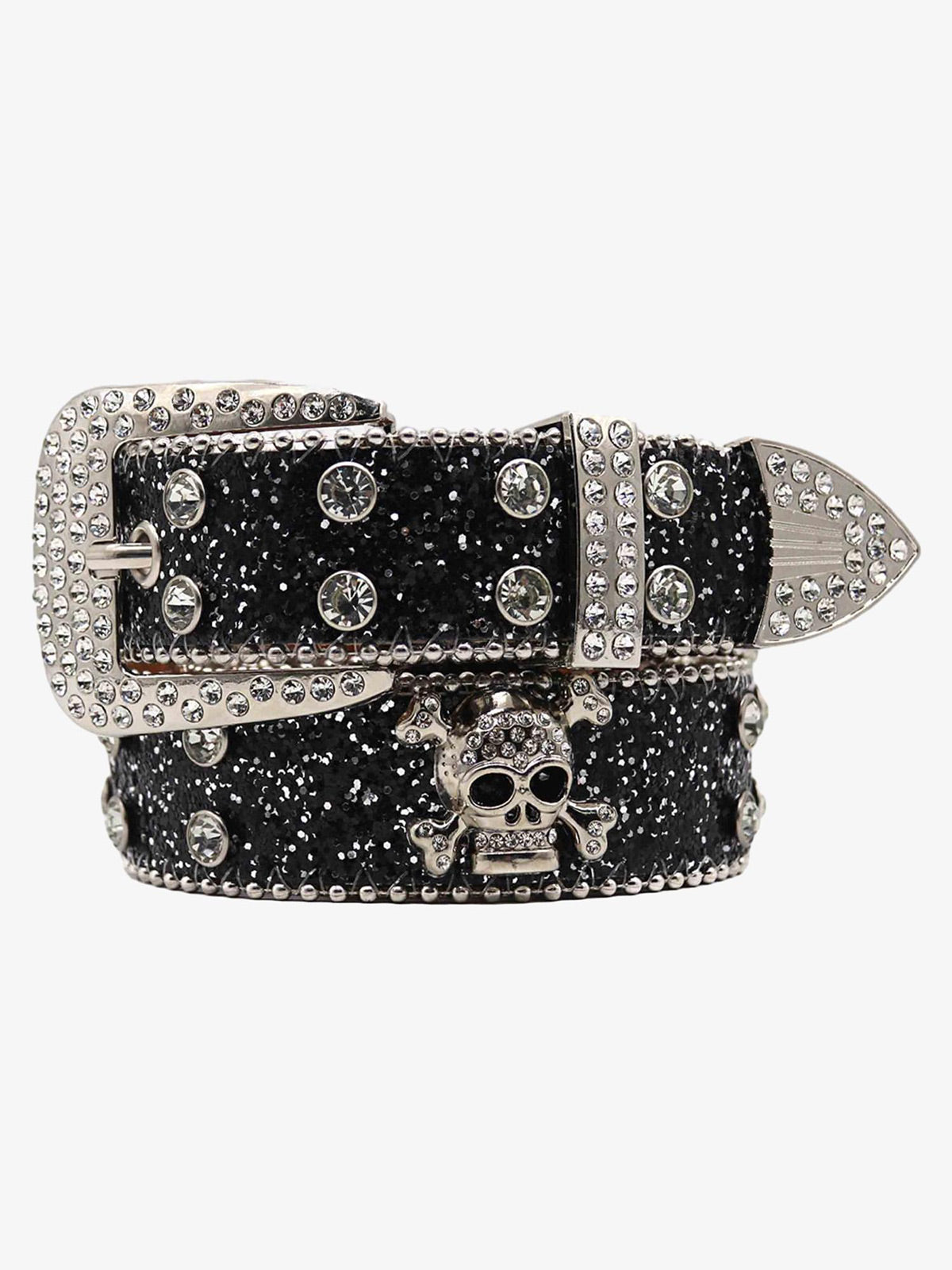 Rhinestone Skull Belt