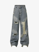Washed Ripped Baggy Jeans