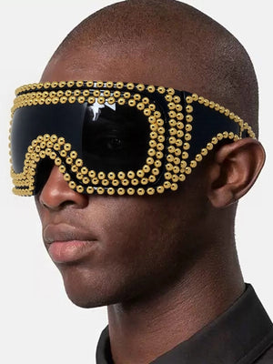 Punk Party Oversized Square Studded Sunglasses - thumbnail 1