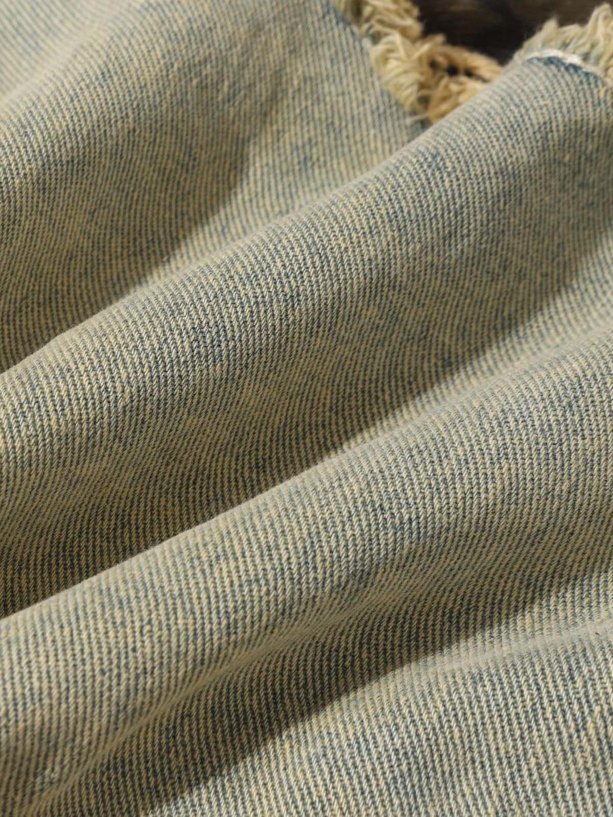 Leopard patch jeans – fabric close-up | XoKool