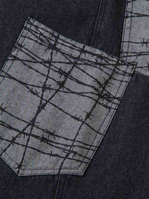 Black wide leg jeans – back pocket close-up | XoKool