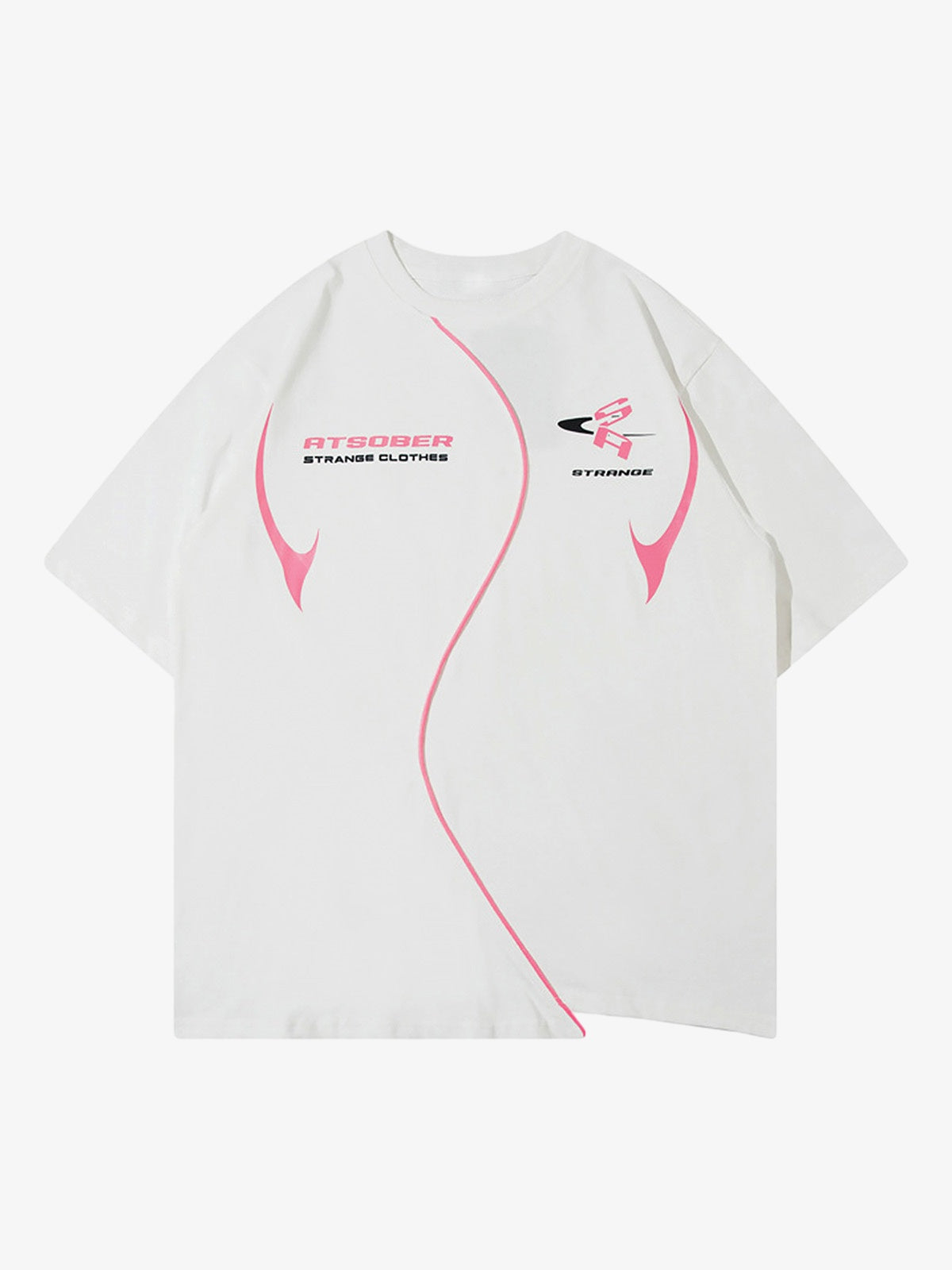 High Street Motorcycle Print Asymmetric T-shirt