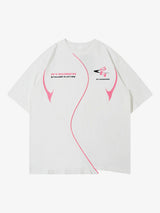 High Street Motorcycle Print Asymmetric T-shirt