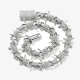 Punk Style Knot Hotfix Rhinestone Bracelet