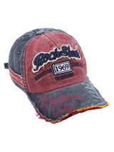 Retro Letter Denim Cap Distressed Vintage Street Style - 19804