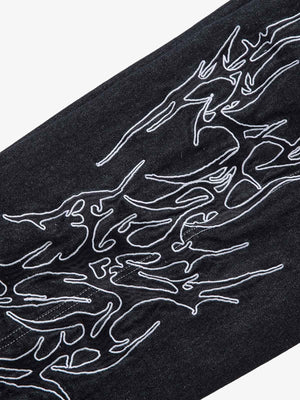 Flame embroidered jeans – flame embroidery close-up | XoKool