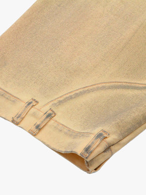 Yellow barrel jeans – hem tab close-up | XoKool