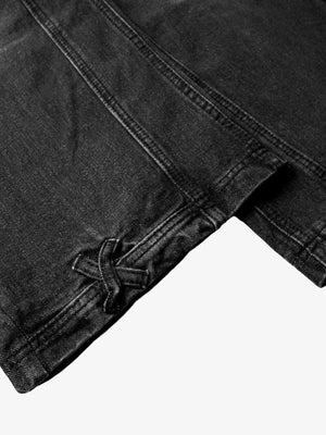 Drawstring panel jeans – hem tie close-up | XoKool