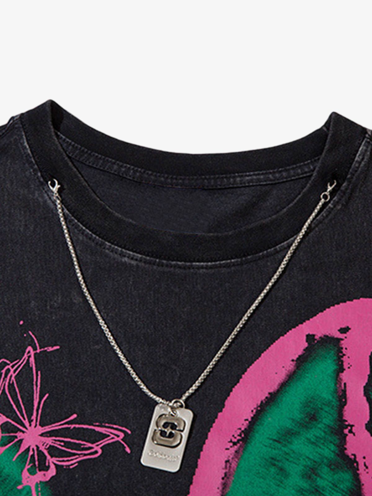 Raw Edge Butterfly Print Vest - image 4