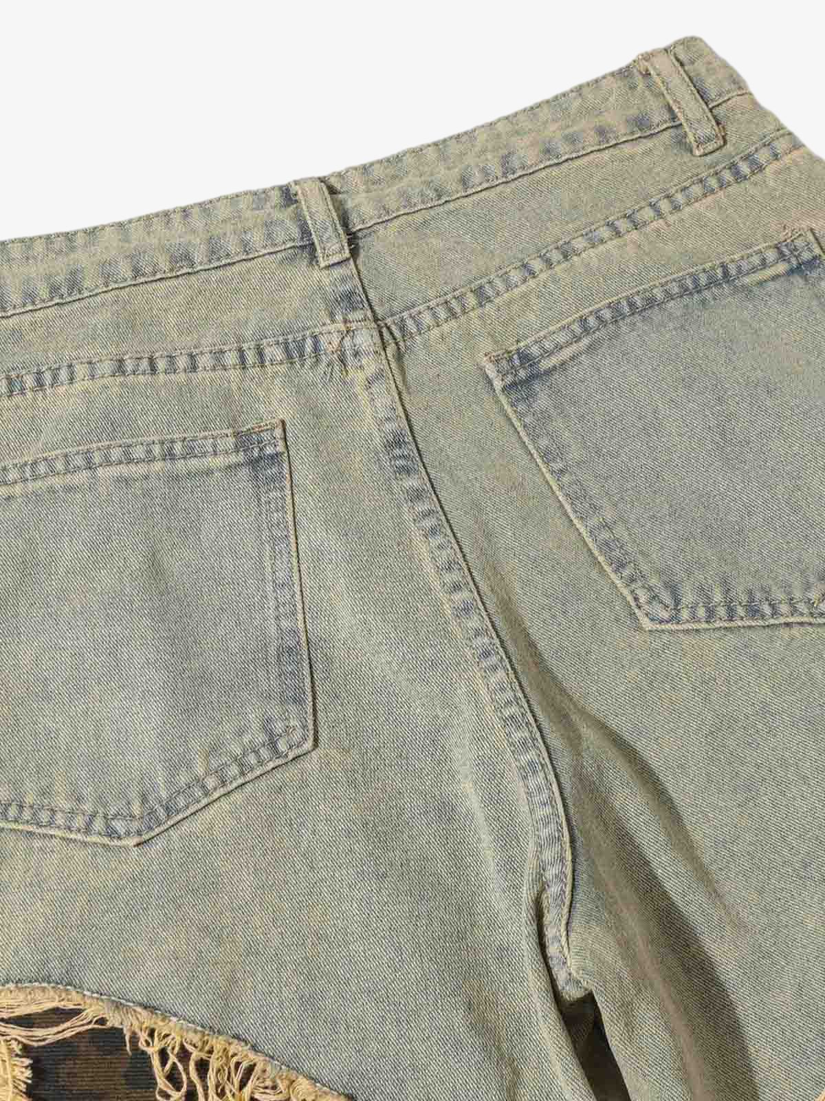 Leopard patch jeans – back pocket close-up | XoKool