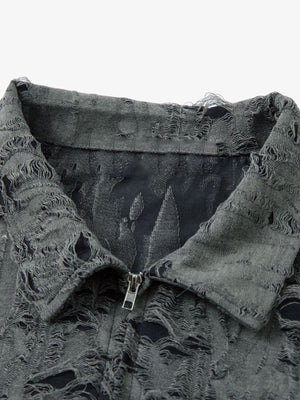 Distressed Ripped Short Sleeve Shirt - thumbnail 5