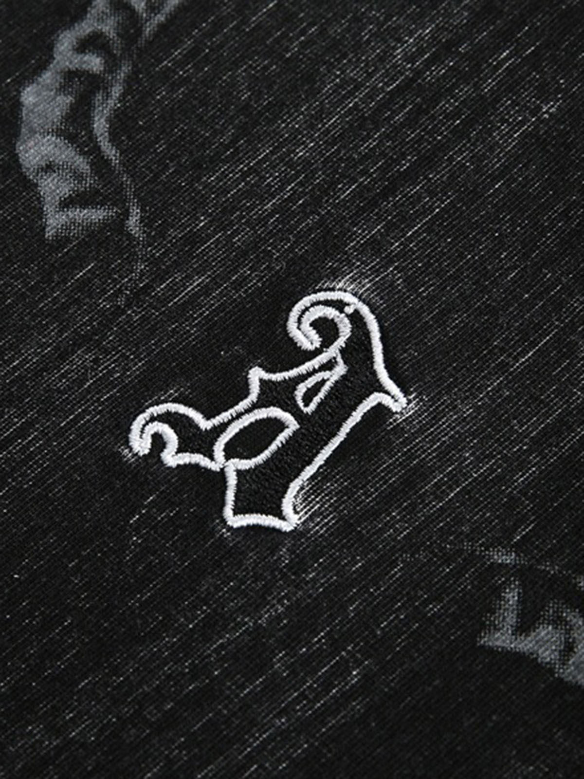 Distressed Embroidered Letter T-Shirt - image 4