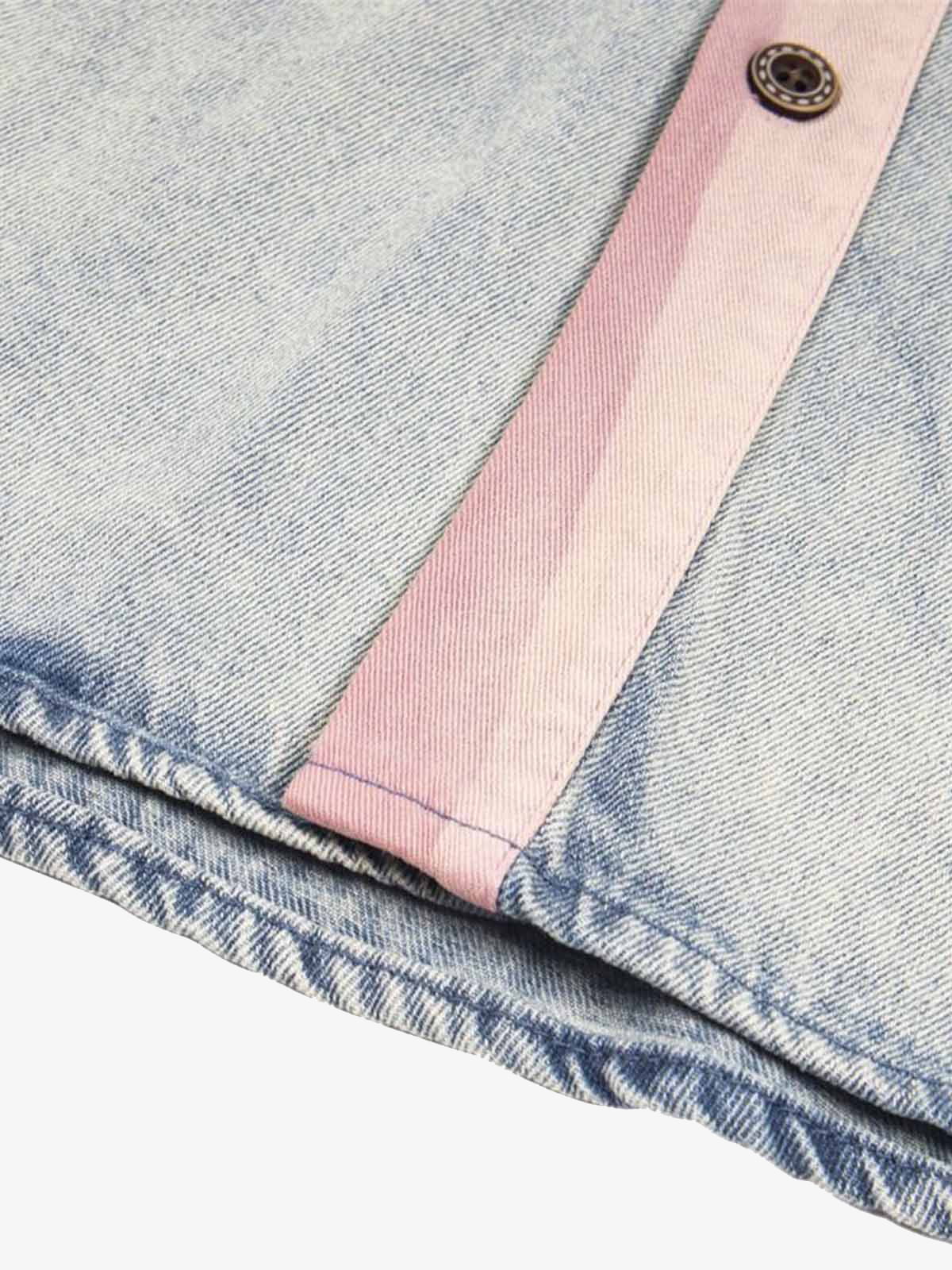 Embroidered Patch Denim Shirt - image 9