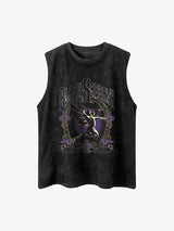 Printed Crew Neck Casual Vest