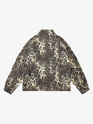 Zip-Jacke mit Leopardenmuster und Stehkragen – Rückansicht | XoKool