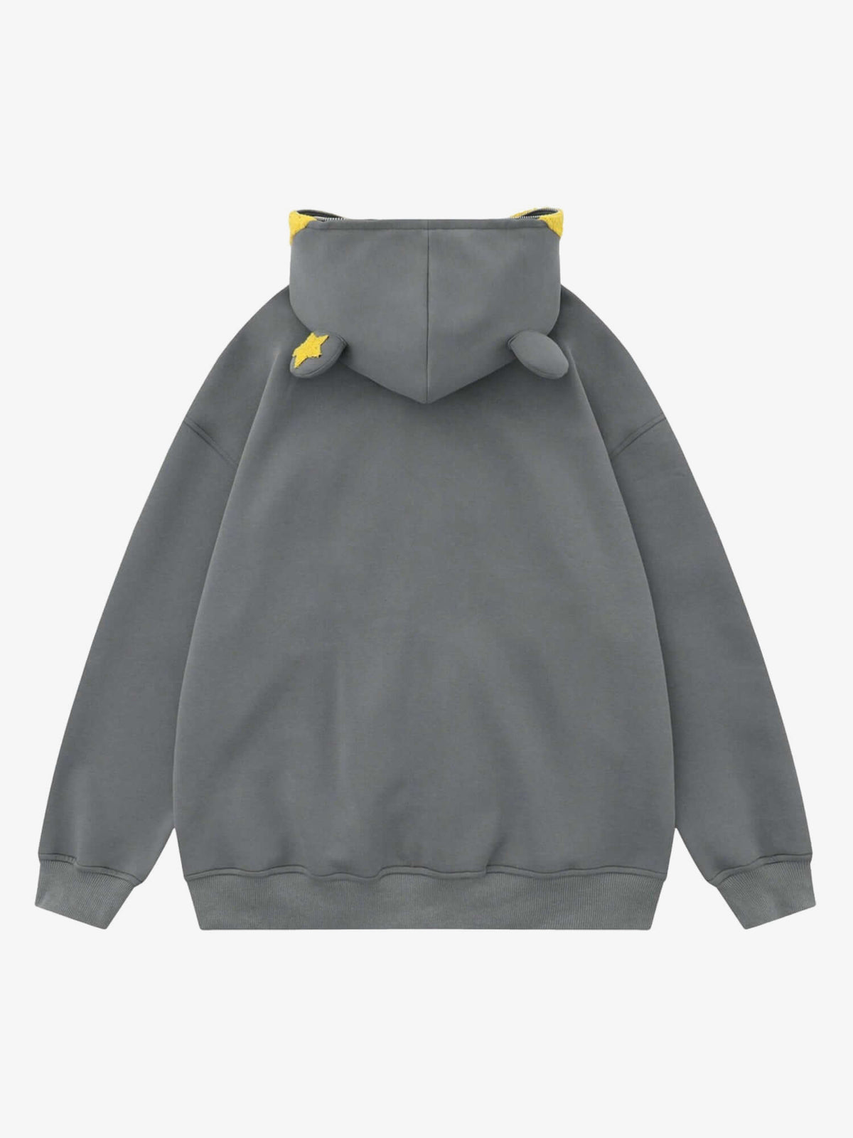 Zip Hoodie mit Stern, Ohren und Gesichtskapuze – Rückansicht | XoKool