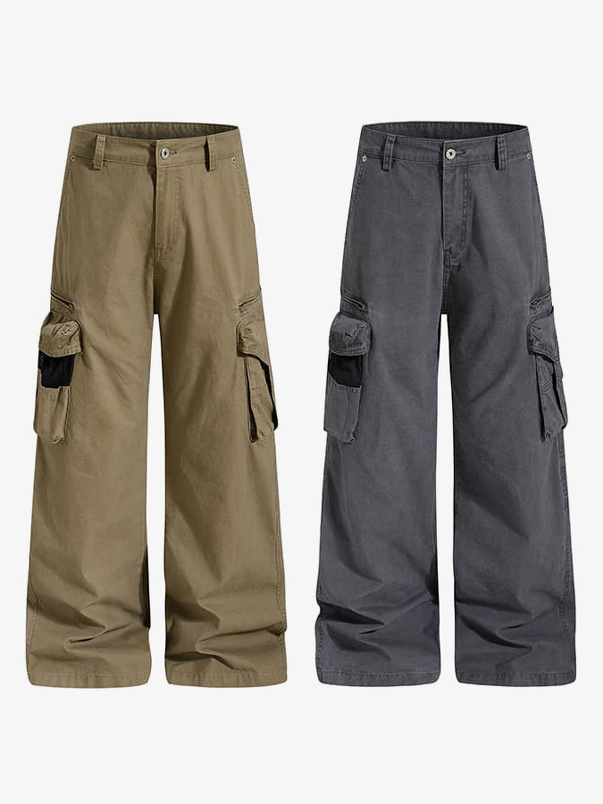 Wide Leg Cargohose – beide Farben, flach von vorn | XoKool