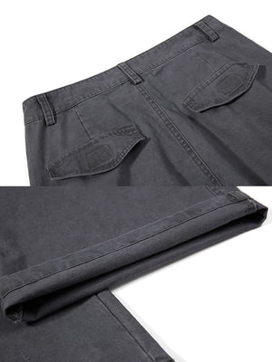 Wide Leg Cargohose – Anthrazit, Gesäßtasche und Saum im Detail | XoKool