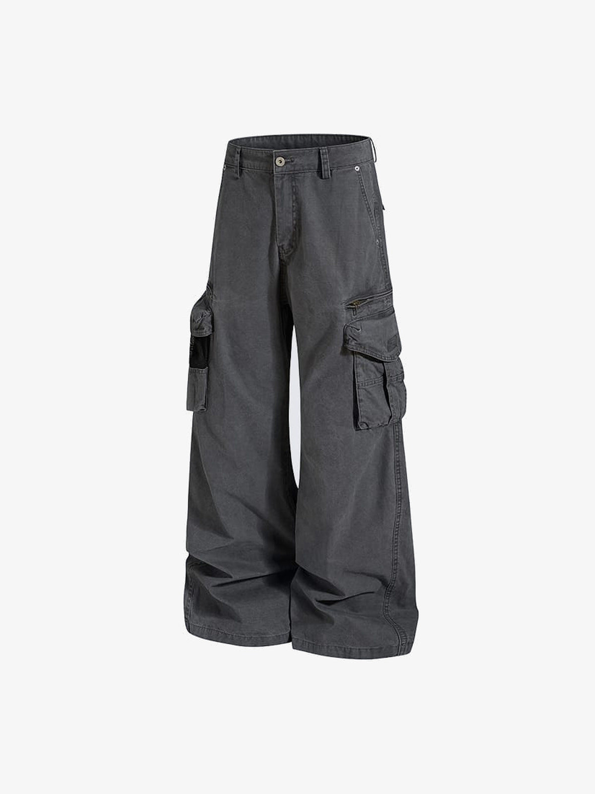 Wide Leg Cargohose – Anthrazit, flach von der Seite | XoKool