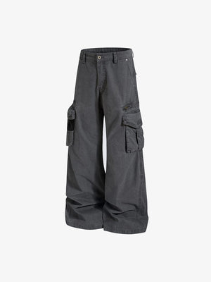 Wide Leg Cargohose – Anthrazit, flach von der Seite | XoKool