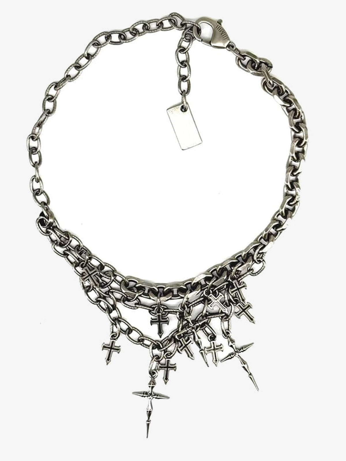 Mehrreihige Gliederkette mit Kreuz-Anhängern – komplette Kette mit Verschluss | XoKool