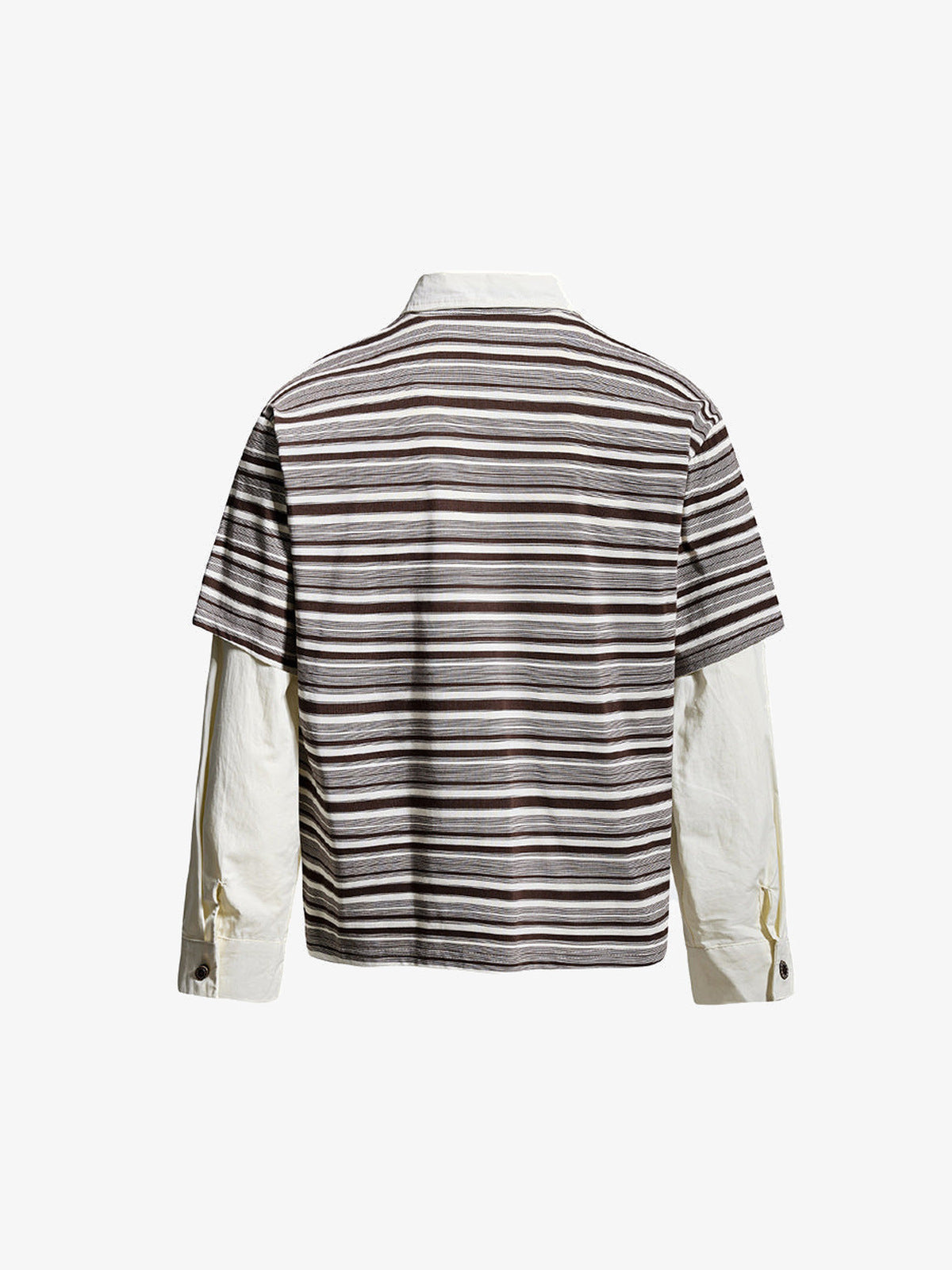 Gestreiftes Poloshirt – Brown Stripe, Rückseite flach | XoKool
