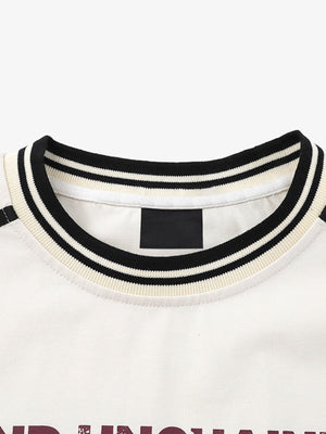 Layered long sleeve tee – Cream, inner neck close-up | XoKool