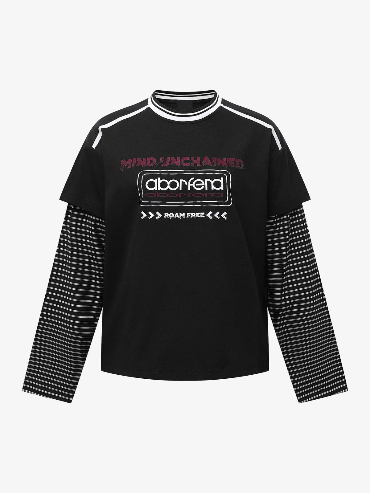 Layered long sleeve tee – Black, front view | XoKool