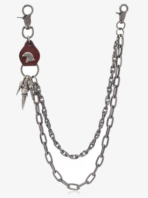 Mehrreihige Hosenkette mit Adler- oder Kreuz-Anhänger – Braun Adler, Produktansicht | XoKool