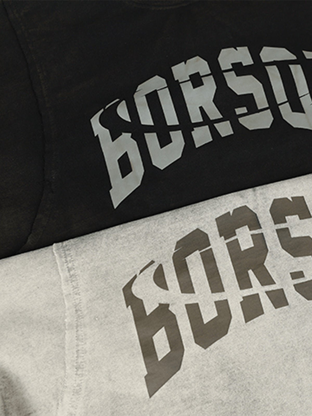 Layered Varsity Letter Long Sleeve Tee – print close-up both colours | XoKool