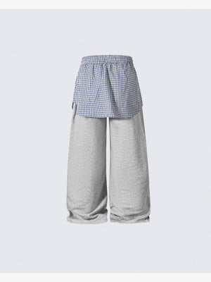 Layered sweatpants – Grey, back view | XoKool
