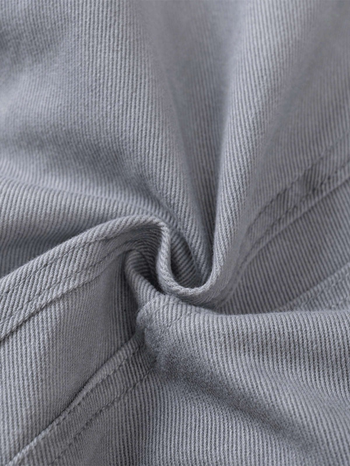 Light Grey Barrel Jeans – fabric twist close-up | XoKool