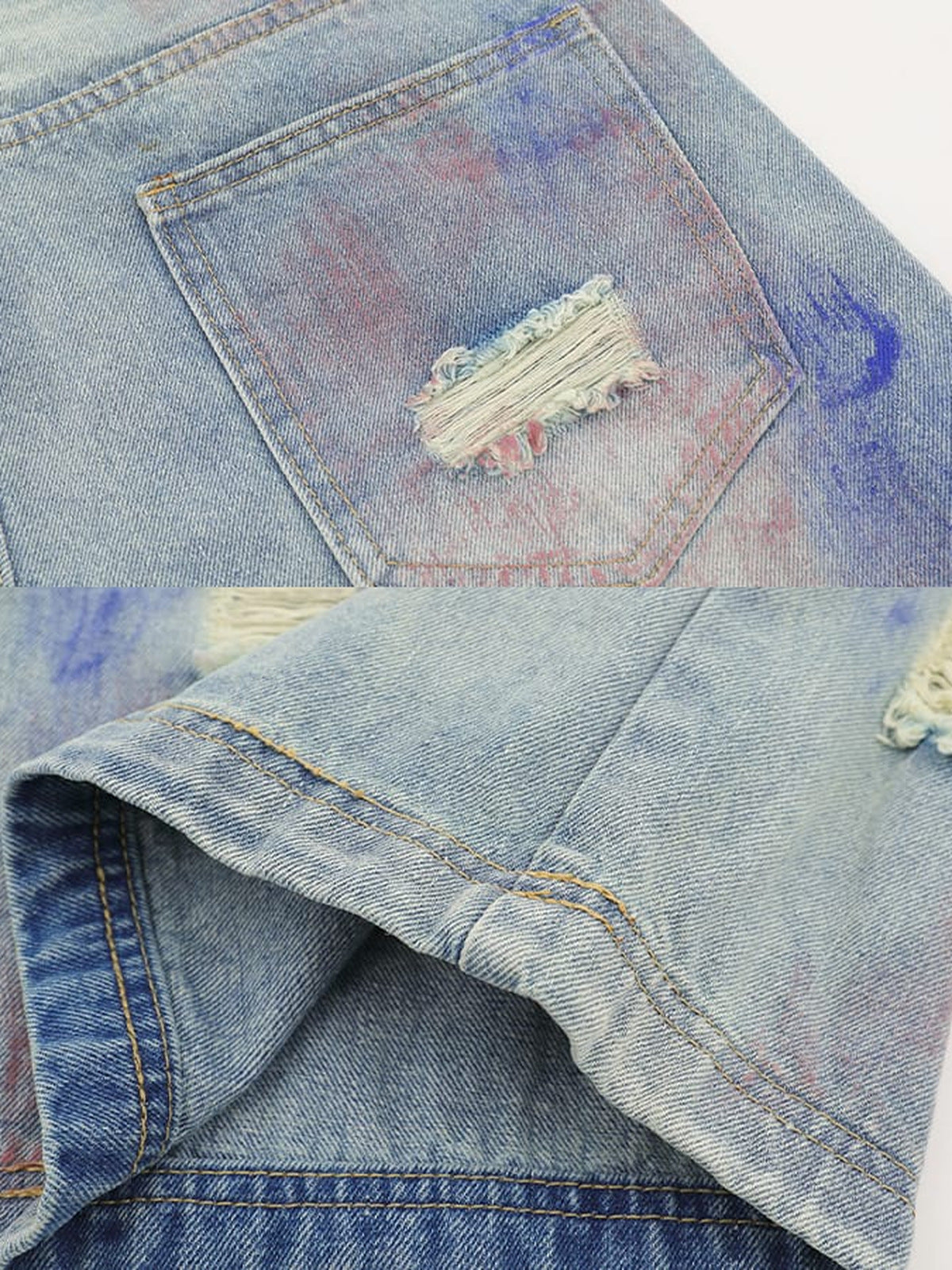 Jorts im Light Wash – Gesäßtasche und Saum im Detail | XoKool