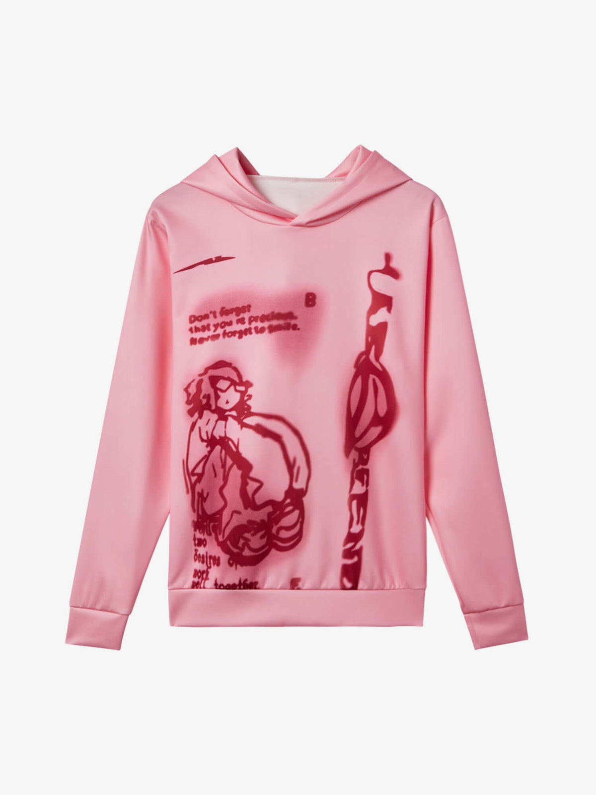 Cartoon Hoodie – Rosa, Vorderansicht | XoKool